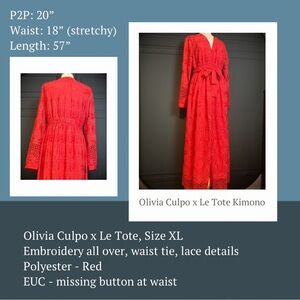 Olivia Culpo x Le Tote Red Maxi Dress Kimono